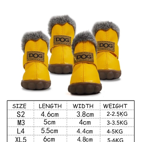 Winter Pet Shoes Chihuahua Dog Cat Snow Boots Waterproof Warm Puppy Booties - Picture 2 of 9
